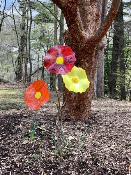 Three Stem Garden Stake by SiOX Glass